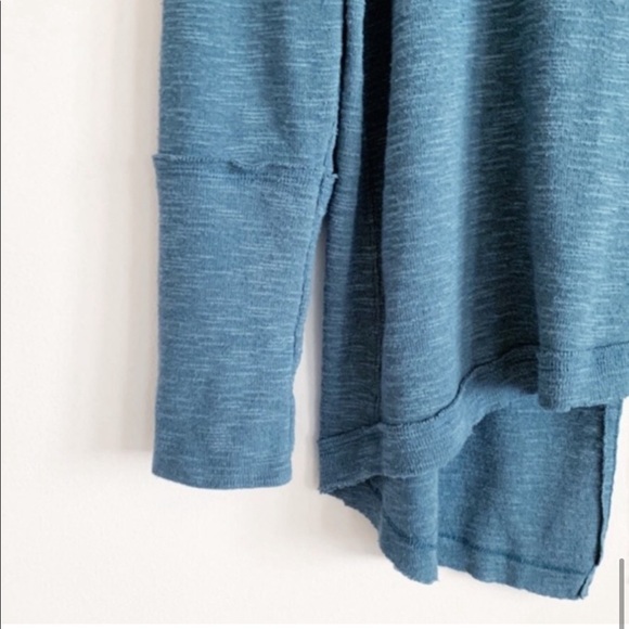 Free People Split Back Turtleneck Top in Blue Small - Picture 7 of 8